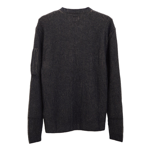 C.P. Company Knitwear Crewneck in Fleece Knit Wallnut 359 17CMKN212A Degli Uberti